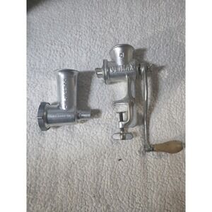 Vintage Climax 51 Meat Grinder Cast Iron Table Mount Wood Handle Made in USA